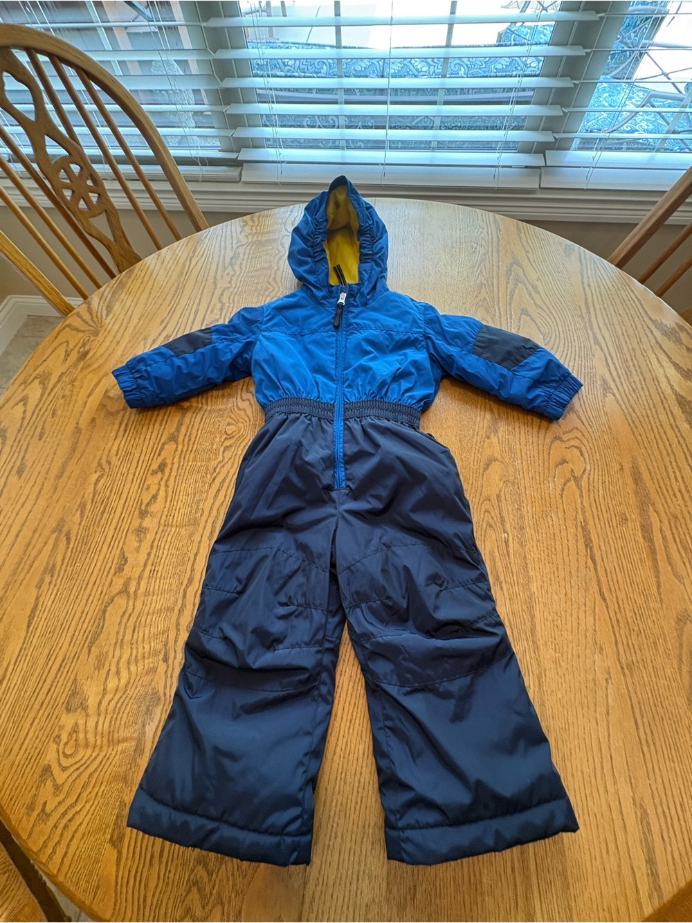 Lands End Blue Toddler Boys Girls One Piece Hooded Snowsuit 2T